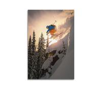 YBHF Poster de sports extrêmes, affiche de ski enneigé, art mural rétro esthétique, décoration de chambre ou de bureau, 30 x 45 cm, style sans cadre