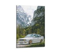 YBHF Poster de voiture de sport classique pour BMW E30 M3 - Décoration murale rétro - Esthétique - Décoration de bureau - 20 x 30 cm - Style cadre