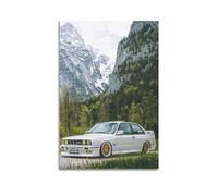 YBHF Poster de voiture de sport classique pour BMW E30 M3 - Décoration murale rétro - Esthétique - Décoration de bureau - 50 x 75 cm - Style sans cadre