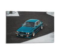 YBHF Poster de voiture de sport classique pour BMW Série 3 E30 - Décoration murale rétro esthétique - Décoration de chambre ou de bureau - 30 x 45 cm - Style cadre
