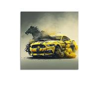 YBHF Poster de voiture de sport pour art Ford Mustang - Décoration murale rétro esthétique pour chambre et bureau - 60 x 60 cm - Sans cadre