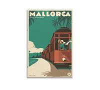 YBHF Poster de voyage vintage de Majorque - Art mural - Rétro - Esthétique - Décoration de chambre ou de bureau - 30 x 45 cm - Style sans cadre