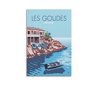 YBHF Poster de voyage vintage Les GOUDES Marseille - Art mural rétro esthétique - Décoration de chambre ou de bureau - 30 x 45 cm - Style sans cadre