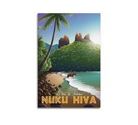 YBHF Poster de voyage vintage Nuku Hiva Clave Poster Impression d'art mural rétro esthétique Décoration de chambre de bureau 30 x 45 cm sans cadre