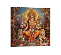 YBHF Poster hindouiste de la déesse hindoue Aadi Shakti - Impression d'art mural rétro - Esthétique - Décoration de chambre ou de bureau - 30 x 30 cm - Style cadre