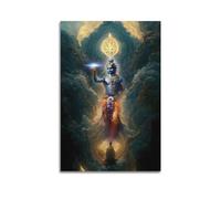 YBHF Poster hindouiste Shiva Krishna - Art mural rétro - Esthétique - Décoration de chambre ou de bureau - 30 x 45 cm - Style sans cadre