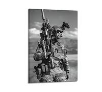 YBHF Poster militaire avec cadre - Décoration murale rétro - Décoration de chambre ou de bureau - 30 x 45 cm