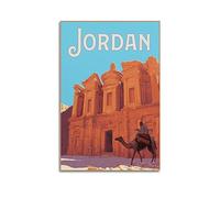 YBHF Poster vintage de voyage Jordanie Petra-Camel - Décoration murale rétro esthétique pour chambre ou bureau - 30 x 45 cm - Sans cadre