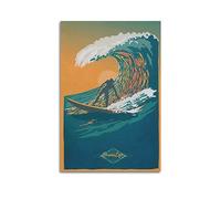 YBHF Poster vintage Ocean Life Surf Club Retro Surf Art Affiche murale Rétro Esthétique Décoration de chambre Bureau 20 x 30 cm sans cadre