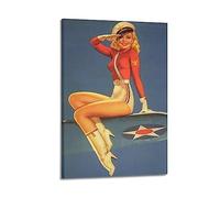 YBHF Poster vintage Pin Up Pinup Girl - Art mural rétro esthétique - Décoration de chambre - Pour décoration de maison et de bureau - 30 x 45 cm - Style cadre