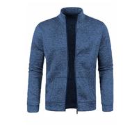 Ybing Cardigan pour homme - Veste légère mi-saison décontractée - Couleur unie - Veste tendance - Sans capuche - Fermeture éclair - Col montant - Veste bomber confortable - Veste d'hiver - Veste de