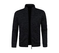 Ybing Cardigan pour homme - Veste légère mi-saison décontractée - Couleur unie - Veste tendance - Sans capuche - Fermeture éclair - Col montant - Veste bomber confortable - Veste d'hiver - Veste de