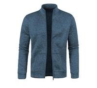 Ybing Cardigan pour homme - Veste légère mi-saison décontractée - Couleur unie - Veste tendance - Sans capuche - Fermeture éclair - Col montant - Veste bomber confortable - Veste d'hiver - Veste de