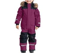 Ybing Combinaison de neige pour enfants en une pièce Chaud Ski pour enfants unisexe Imperméable Combinaison de ski Coupe-vent Combinaison de neige pour l'extérieur Softshell avec col en fourrure à