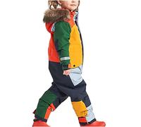 Ybing Combinaison de neige pour enfants en une pièce - Veste de ski unisexe pour enfants - Imperméable - Combinaison de ski - Coupe-vent - Combinaison de neige - Softshell - Capuche avec col en