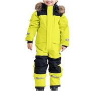 Ybing Combinaison de ski une pièce pour enfant - Chaude - Unisexe - Imperméable - Coupe-vent - Combinaison de neige - Softshell - Capuche en fourrure - Pantalon de ski - Bandes réfléchissantes, #04