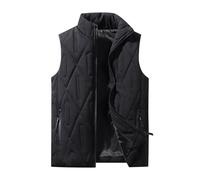 Ybing Gilet d'hiver pour homme - Tendance - Couleur unie - Gilet matelassé chaud sans manches - Gilet en duvet léger - Fermeture éclair - Col montant - Gilet de travail confortable - Gilet thermique M
