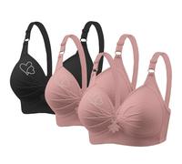 Ybing Lot de 3 soutiens-gorge push-up sans armatures pour femme - Col en V confortable - Soutien-gorge souple classique avec soutien-gorge réglable et respirant - Pour le quotidien, le fitness, le