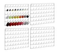 YBING Lot de 4 porte-fils à coudre pour 54 bobines de fil à coudre - Support en métal à suspendre pour broderie, matelassage, couture (blanc)