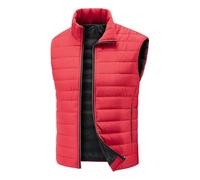 Ybing Puffer Gilet pour homme sans manches col montant Veste d'hiver décontractée Couleur unie Gilet en duvet Coupe ajustée Gilet matelassé avec fermeture éclair Gilet d'hiver léger Gilet thermique M