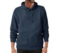 Ybing Sweat à capuche décontracté pour homme - Couleur unie - Coupe ajustée - Y2K - Manches longues - Avec poches - Confortable - Streetwear, Marine, S