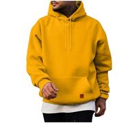Ybing Sweat à capuche pour homme - Couleur unie - Décontracté - Avec capuche - Fin - Chaud - Avec cordon de serrage - Poche - Confortable - Hiver - Pull à manches longues - Streetwear, jaune, XXL