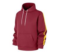 Ybing Sweat à capuche surdimensionné pour homme - Tendance - Rayé jaune - Décontracté - Sweat à capuche ample - Léger - Manches longues - Pull à capuche - Haut streetwear, Bordeaux, L
