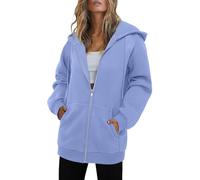 Ybing Sweat à capuche zippé pour femme - Décontracté - Couleur unie - Avec capuche - Fermeture éclair - Cordon de serrage - Veste de transition avec poche - Manches longues - Veste d'hiver confortable