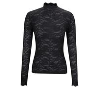 Ybing T-shirt à manches longues en dentelle pour femme - Couleur unie - Coutures en dentelle - Élégant - Col roulé - Grandes tailles - Tunique légère - T-shirt à manches longues - Pour adolescentes et