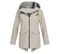 Ybing Veste de pluie pour femme - Imperméable - Fermeture éclair - Avec rayures - Doublure décontractée - Couleur unie - Veste fine - Veste d'extérieur - Veste à capuche - Veste fonctionnelle