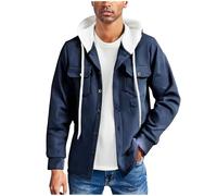 Ybing Veste de survêtement pour homme - Couleur unie - Avec capuche et boutonnière - Veste fine avec poche - Veste à capuche légère - Veste de loisirs, Marine, S