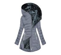 Ybing Veste d'hiver décontractée pour femme - Couleur unie - En coton - Chaud - Doublure Sherpa - Manteau d'hiver fin - Veste polaire - Fermeture éclair - Veste matelassée confortable - Parka d'hiver