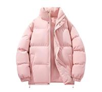 Ybing Veste d'hiver décontractée pour homme - Couleur unie - Courte - Doudoune chaude - Fermeture éclair - Col montant - Manteau d'hiver ample - Veste rembourrée confortable à manches longues - Veste