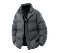 Ybing Veste d'hiver pour homme - Doudoune épaisse et chaude - Fermeture éclair - Col montant - Veste matelassée décontractée - Couleur unie - Manteau d'hiver ample - Confortable - Veste d'extérieur