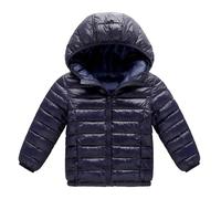 Ybing Veste matelassée pour fille - Doudoune légère avec capuche - Veste d'hiver fine - Décontractée - Couleur unie - Veste de transition - Fermeture éclair - Veste à capuche confortable - Veste