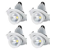 YBIOK 3-6 Pouces Downlight 4Pack 360 ° Rotation LED éclairage encastré encastré Downlight Haute luminosité 3000K/4000K/6000K LED plafonnier