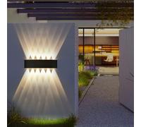 YBIOK Applique Murale LED Haut vers Le Bas, CRI 90+, Étanche IP65, pour Extérieur Commercial, Éclairage De Porche Moderne, Luminaires Muraux Extérieurs en Aluminium, Lumières Chaudes 3000K