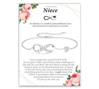 YBISNAIRE Cadeau pour maman, fille, petite-fille, sœur, tante, nièce, fête des mères, Noël, anniversaire pour femme, bracelet infini en argent, Argent sterling