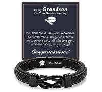 YBISNAIRE Idée cadeau de Saint-Valentin pour homme, mari, petit ami, mon homme, papa, bracelet en cuir infini, cadeau pour lui, cadeau pour anniversaire, anniversaire de mariage, retraite, Noël, fête