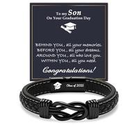 YBISNAIRE Idée cadeau de Saint-Valentin pour homme, mari, petit ami, mon homme, papa, bracelet en cuir infini, cadeau pour lui, cadeau pour anniversaire, anniversaire de mariage, retraite, Noël, fête
