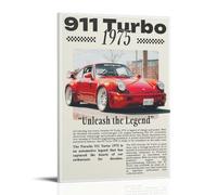 YBJDLO Poster de voiture de course 911 Turbo 1975 - Décoration murale moderne et esthétique pour chambre à coucher, cadre de lit - 30 x 45 cm