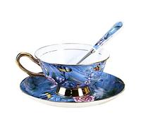 YBK Tech - Ensemble de tasse et soucoupe style européen, en porcelaine, pour le thé, le café, pour la maison, la cuisine
