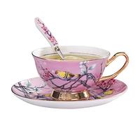 YBK Tech - Ensemble de tasse et soucoupe style européen, en porcelaine, pour le thé, le café, pour la maison, la cuisine