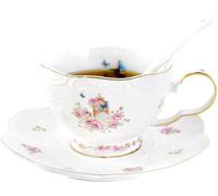 YBK Tech Ensemble tasse et soucoupe en céramique, 200 ml, roses roses