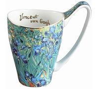 YBK Tech Tasse à café en porcelaine anglaise 473 ml - Design inspiré des peintures de Van Gogh (fleur d'iris)