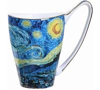 YBK Tech Tasse à café en porcelaine anglaise 473 ml - Design inspiré des peintures de Van Gogh (nuit étoilée)