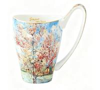 YBK Tech Tasse à café en porcelaine anglaise 473 ml - Design inspiré des peintures de Van Gogh (pêchers en fleur)