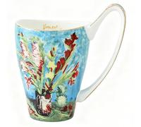 YBK Tech Tasse à café en porcelaine anglaise 473 ml - Design inspiré des peintures de Van Gogh (vase avec glaïeuls)