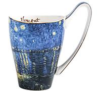 YBK Tech Tasse à café en porcelaine anglaise - Grande tasse à thé de 473 ml - Design inspiré des peintures de Van Gogh (ciel étoilé au-dessus du Rhône)