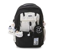 YBNKKUXKN Cartable Sac à Dos Dopamine Grande capacité, Cartable élégant et Polyvalent, Sac for Ordinateur Portable Preppy, Parfait for la rentrée et Les Voyages Sac à Dos(Svart)